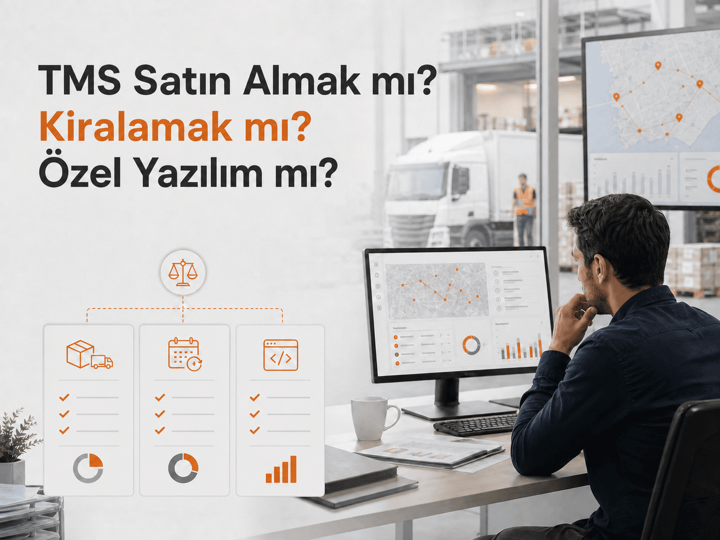 TMS satın alma, abonelik ve özel nakliye yazılımı seçeneklerinin toplam maliyet ve operasyon açısından karşılaştırılması